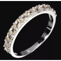 1.40cts Natural Mined Pink Morganite Half Eternity Cocktail Ring 14K White Gold over .925 Size P 1/2