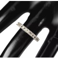 1.40cts Natural Mined Pink Morganite Half Eternity Cocktail Ring 14K White Gold over .925 Size P 1/2