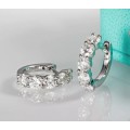 3.00ct Brilliant Round Cut Moissanite 2cm Hoop Earrings Double 18K White Gold over Sterling Silver