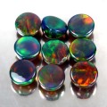 lot of 4.92cts | 9 Pieces Natural Mined Round Harlequin Black Opals | 6mm each !