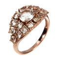 2.65cts Natural Mined Morganite Cocktail Ring | Double 18K Rose Gold over Solid Silver | Size Q