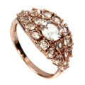 2.65cts Natural Mined Morganite Cocktail Ring | Double 18K Rose Gold over Solid Silver | Size Q