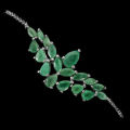 3.00ct Natural Mined Vivid Green Colombian Emerald Gemstone Bracelet