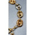 Real 14k Solid White Yellow & Rose Gold "Gucci Style" Link Bracelet | Pristine Condition | 13.30g
