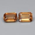 3.13cts Matching Pair |  Natural Mined Champagne Cambodian Zircon | Emerald Cut
