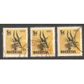 Rhodesia 5c - Used- Cancel- Variety- Blurry Image