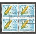 Southern Rhodesia ½ d - Block of 4 Stamps- Used - Slogan `Increase your interest in PO Savings bank`