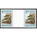 St. Lucia 1984 Historic Buildings MNH Gutter pairs