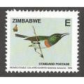 Zimbabwe 2005 - Bird Series- `E` Standard Postage- Miombo Double Collared Sunbird- MNH