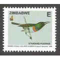 Zimbabwe-2005- Miombo Double Collared Sunbird- `E` Standard Postage- MNH- Thematic- Birds