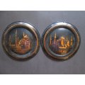 2 x Wall hanging Brass etchings  Istanbul Mosques - Collectible