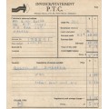 1988- Invoice- Statement(P.T.C)- Philatelic Bureau- Harare- Zimbabwe-Used