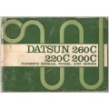 1972 Datsun 260C 220C 200C Owners manual 230 series. 60 pages
