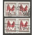 Republic of South Africa grouping of 1d Coral Trees, Unchecked. Sold as is