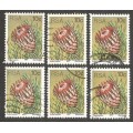 Republic of South Africa Grouping of  3rd Definitive Protea 10c. Post mark / Cancel