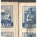 Union of SA SACC90 3d x2 1941 Aug 1. Large war FDC. Pvt Covers. Missing part on other FDC
