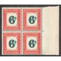 Union of South Africa SACC37 6d Block of 4
