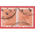 GB Machin- Pair- Used- Cancel- Postmark