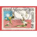 Brazil 1970 Brazil`s Third Victory in the Football World Cup- Used- Cancel- Postmark- Post mark