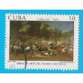 Cuba- Used- Cancel- Postmark- Thematic- Art- Painting- Horses- Tradition