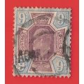 England1902-1913 KEVII 9d - Used- Cancel- Postmark- Thematic- Famous People