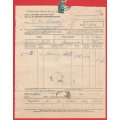 Union of SA-SA Railways and Harbours Goods Delivery Note-1944-Cancel-Postmark. Wartime paper saving