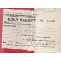 Union of SA-Atlantic Refining Company Of Africa Ltd(BP)-Cash Sale Slip+Drum Receipt-1945-Postmark