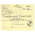 Union of SA-Compressed Yeast LTD-1945-No 2100-Receipt