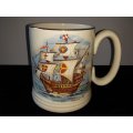 ELIJAH COTTON Ltd-Lord Nelson Ware Westward ho(me) -Staffordshire England-Beer Mug-Sail Boat Scene