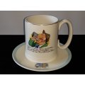 LORD NELSON WARE-ENGLAND-Beer Mug + Plate-`What`s Your`s`