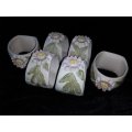 Serviette Rings x 6-Flowers - pottery