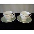 W. H. Grindley and Co. Ltd-England-Satin White-6 x Cups and Saucers + 5 x Extra Saucers