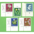 Switzerland-Helvetia-1960-MNH-Pro Juventute Set-Thematic-Flora-Flowers-Famous Person