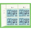 Switzerland-Helvetia-MNH-1976-Block-Thematic-Technology-Communication-Telephone 100th Anniversary