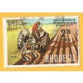 Rhodesia-2`6-Cancel-Used-Thematic-Transport-Tractor-Ploughing