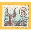 Rhodesia-2½c-Cancel-Used-Thematic-Fauna-Kudu