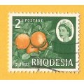 Rhodesia-2d-Cancel-Used-Thematic-Flora-Citrus