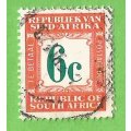 Republic of South Africa SACC60H (Blue back) -6c-Used-Cancel-Thematic-Postage Due