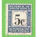 Republic of South Africa SACC53a 1962 -5c-Used-Cancel-Thematic-Postage Due