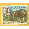 Swaziland-3c-Used-Cancel-Thematic-Fauna-Lion
