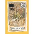 Swaziland 1984 Flowers - Previous Issues Surcharged -10c on 4c -Overprint-Used-Cancel-Thematic-Flora