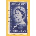 Union of South Africa-SACC 142-2d-Coronation of Queen Elizabeth-Used-Cancel-Thematic-Famous Person