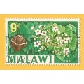 Malawi -9d- Used-Cancel-Thematic-Floral