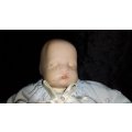 Sleeping Baby Doll Blue outfit. Collectable Doll -Not Marked