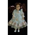 Collectors Doll- Not Marked blue dress, lace trim
