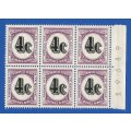 SWA- 4c- 1961 Postage dues SACC58- MNH - lines through stamp. Sheet number