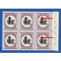 SWA- 4c- 1961 Postage dues SACC58- MNH - lines through stamp. Sheet number