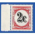 SWA- Postage dues- SACC57 - 2c - MNH line through stamp