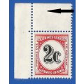 SWA- Postage dues- SACC57 - 2c - MNH Variety line through stamp