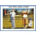 Russian State- MNH- Miniature Sheet-Thematic- Sport-Golf-Laurel and Hardy- Shifted Perfs